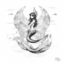 Peter pan mermaid fairy map key ship tattoo design idea