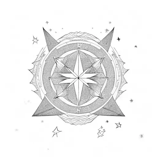 stars moon Phoenix strength tattoo design idea
