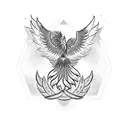 gay Phoenix strength tattoo design idea