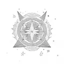 stars moon Phoenix strength tattoo design idea