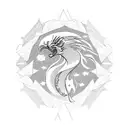 stars moon Phoenix strength tattoo design idea