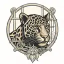 panther behind bars forming tattoo design idea