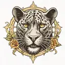 panther behind bars forming tattoo design idea