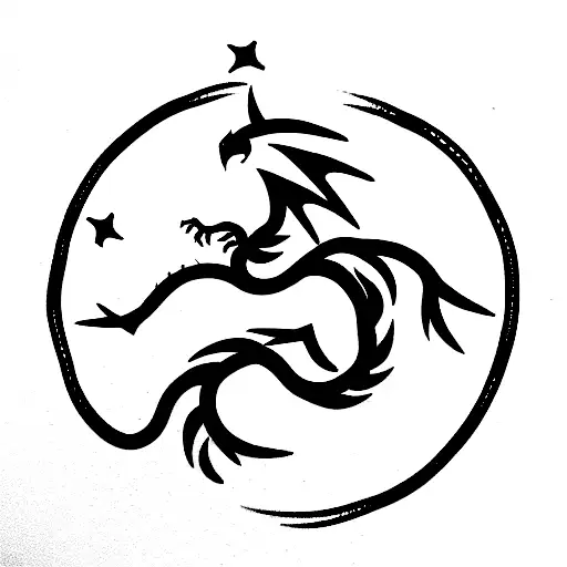 Dragon and sagittarius tattoo design idea