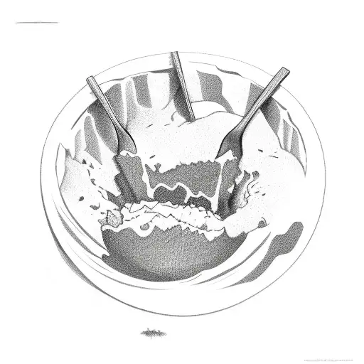 Ben and Jerry's half baked Ice cream tub tattoo design idea