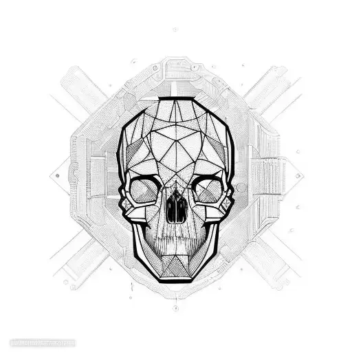 cyberpunk skull tattoo design idea
