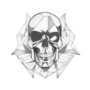 cyberpunk skull tattoo design idea