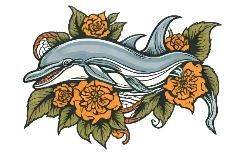 dolphin tattoo design idea