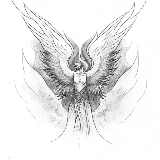 pheonix reborn + i will never forget you tattoo design idea