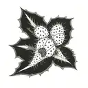 pear cactus in buffalo skull tattoo design idea