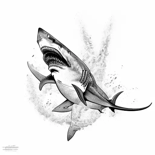 shark with airplane parts.  arm neo trad  tattoo design idea