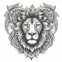 A lion surrounded by a mandala of different animal footprints tattoo design idea