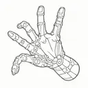 20 sided dice in the palm of an open skeleton hand tattoo design idea