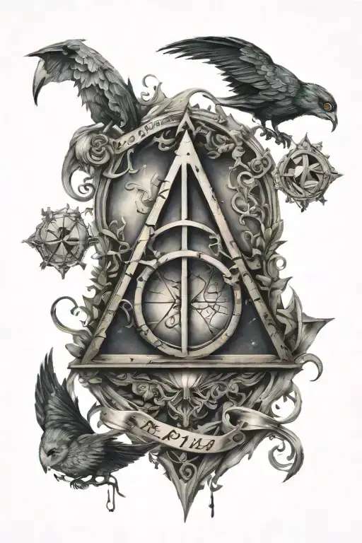 Harry Potter Deathly Hallows tattoo design idea