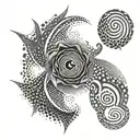 vortex going vertically tattoo design idea