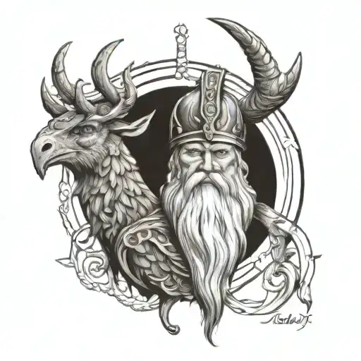 Odin tattoo design idea
