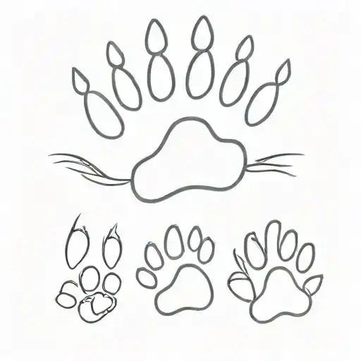 4 Cat Paws tattoo design idea