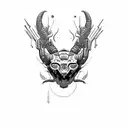 scale with time and scorpion face tattoo design idea