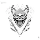 scale with time and scorpion face tattoo design idea