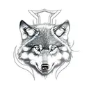 Combine drawing tools with wolf and samurai elements in a tattoo design representing creativity and strength tattoo design idea