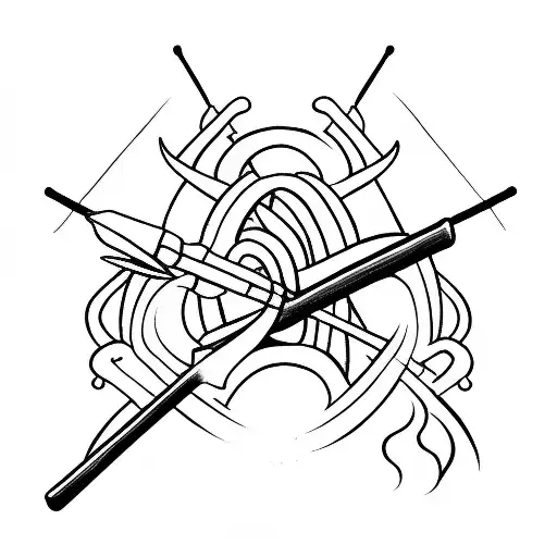 bow and arrow  tattoo design idea