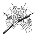bow and arrow  tattoo design idea