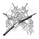 bow and arrow  tattoo design idea