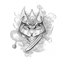 sword and cherry blosom tattoo design idea