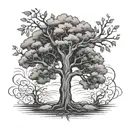 tree cross tattoo with Isaiah 41:10 written tattoo design idea