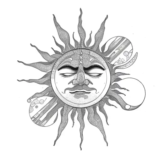 Sun and Moon, clarinet tattoo design idea