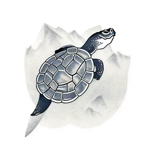 a turtle using an axe tattoo design idea