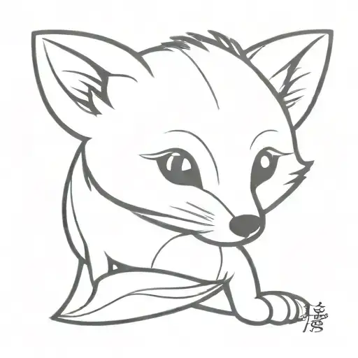 baby fox   tattoo design idea