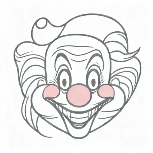 cartoon birthday clown face crying tattoo design idea