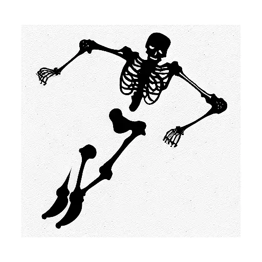skeleton on skis tattoo design idea