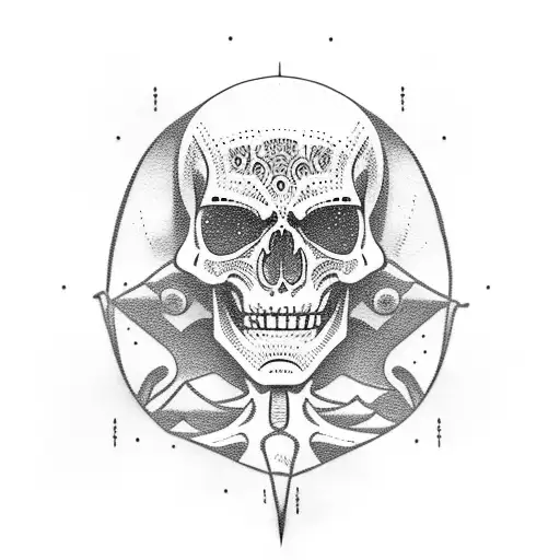 Skiing Skeleton tattoo design idea