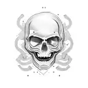 Skiing Skeleton tattoo design idea