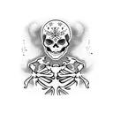 Skiing Skeleton tattoo design idea