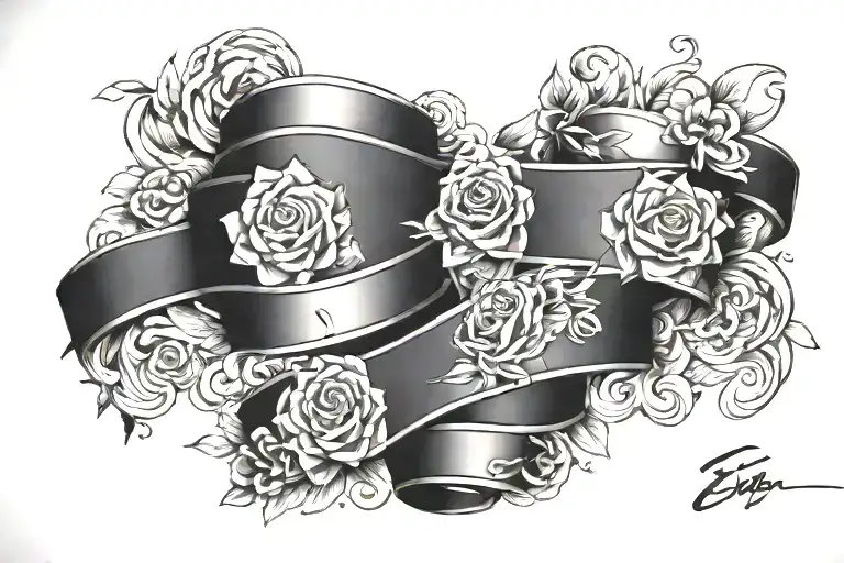 two black belts with the names Eva and Yara tattoo design idea