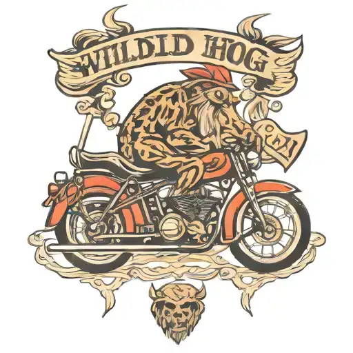 wild HoG motorcycle Group tattoo design idea