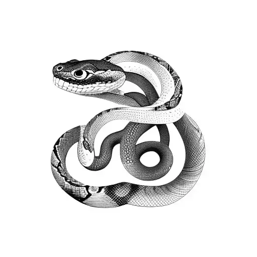 Snake Triangle Aesthetic Gym Thigh tattoo design idea