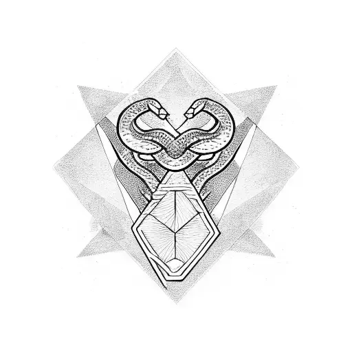 Snake Triangle Aesthetic Gym Thigh tattoo design idea