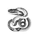 Snake Triangle Aesthetic Gym Thigh tattoo design idea