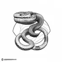 Snake Triangle Aesthetic Gym Thigh tattoo design idea