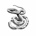 Snake Triangle Aesthetic Gym Thigh tattoo design idea