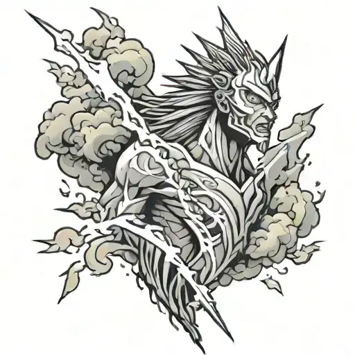 toge inumaki with lightning bolt tattoo design idea