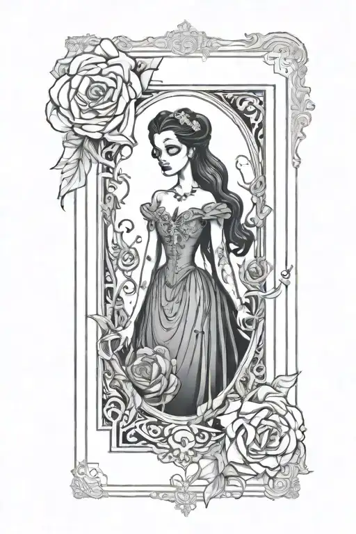corpse bride tarot card tattoo design idea