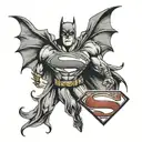Batman vs Superman logo combined tattoo design idea