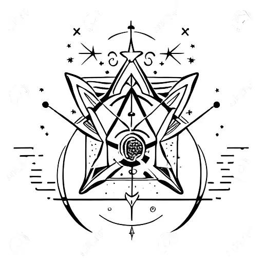 Sagittarius Star Sign with Taurus Star Sign Simple tattoo design idea