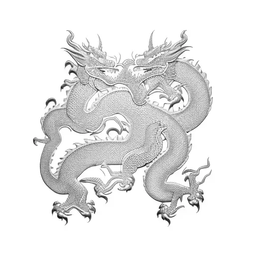 A circuit board pattern forming the silhouette of a dragon tattoo design idea