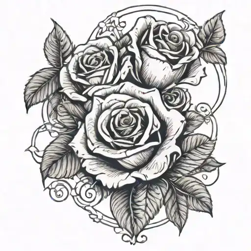 maternity and roses  tattoo design idea